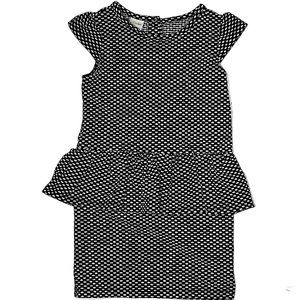 Wonder Kids Black White Peplum Ruffle Holiday Dress Toddler Girls 5t NEW